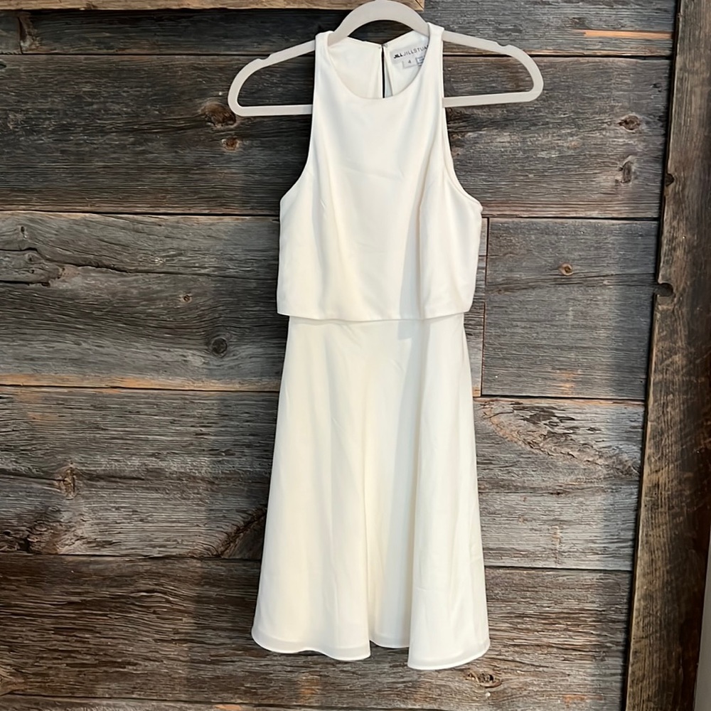White High Neck Sleeveless Dress